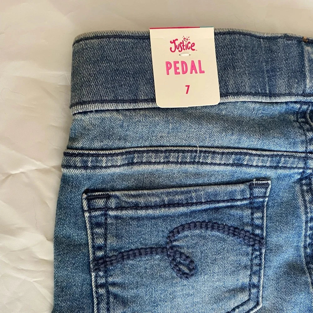 Justice pull on pedal pushers jeans size 7